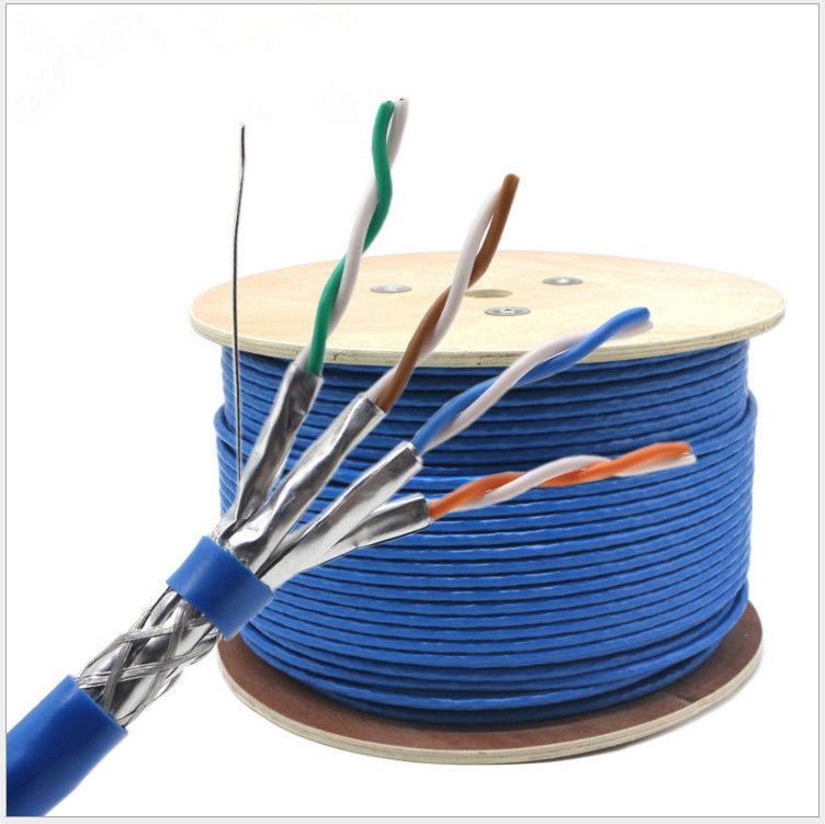 305m शील्ड 23awg 0.58mm नंगे कॉपर CAT7 LAN केबल, कैट 7 नेटवर्क केबल