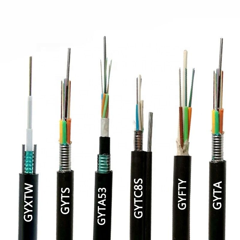 LZSH जैकेट 12 कोर G652 फाइबर ऑप्टिक केबल काला सफेद GYXTW