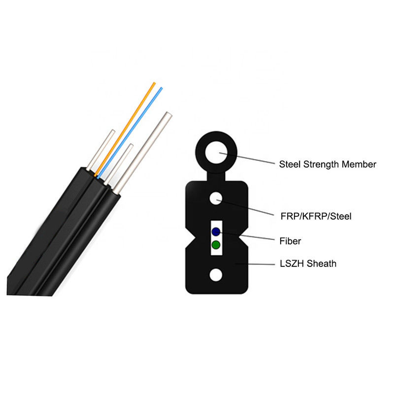फाइबर ऑप्टिक वायर 1 कोर 2 कोर FTTH ड्रॉप केबल G657