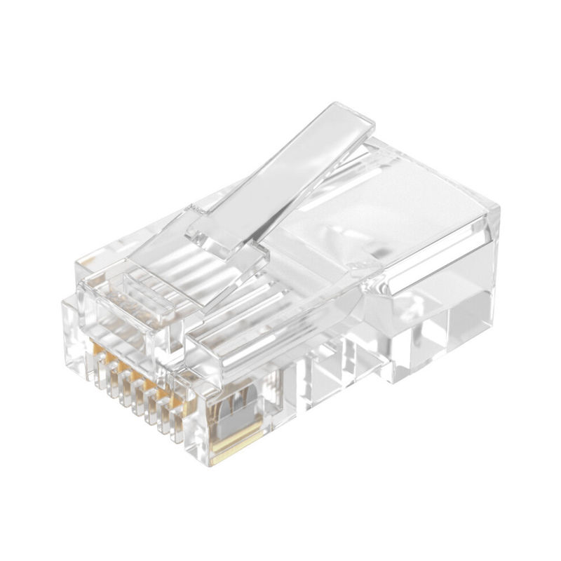 ईथरनेट Cat5 Cat6 8P8C RJ45 कनेक्टर पुरुष UTP अनशिल्डेड टूललेस क्रिस्टल हेड मॉड्यूलर प्लग