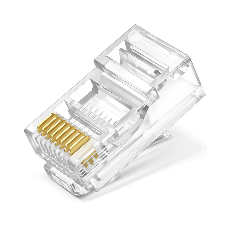 ईथरनेट Cat5 Cat6 8P8C RJ45 कनेक्टर पुरुष UTP अनशिल्डेड टूललेस क्रिस्टल हेड मॉड्यूलर प्लग