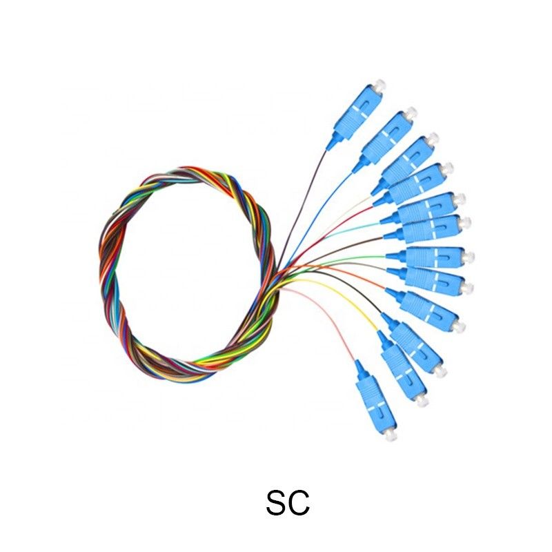 SC UPC FC LC SM G652D G657A पैच केबल कॉर्ड पिगटेल SC 12 कोर ऑप्टिक फाइबर पैच कॉर्ड